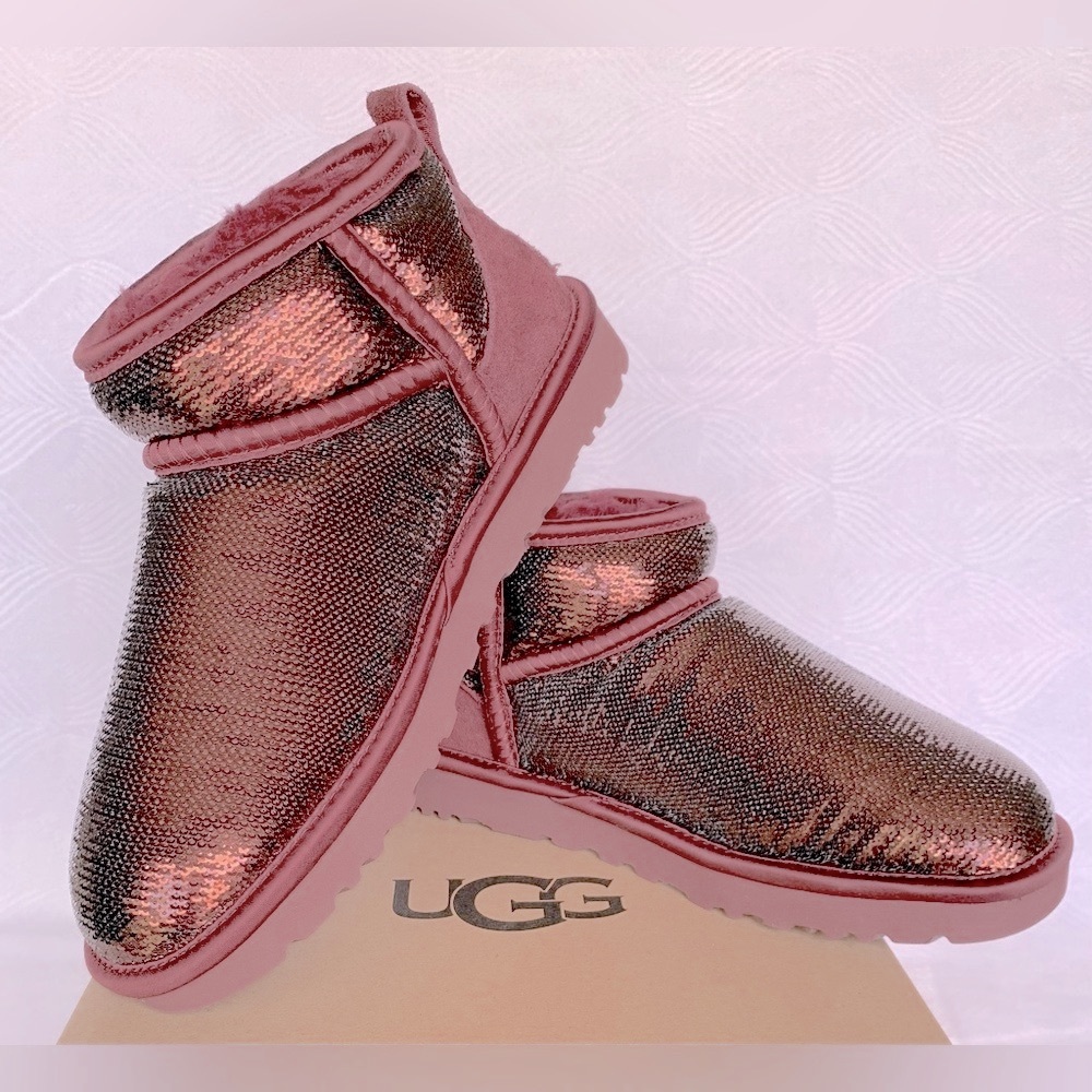 SALE - UGG Classic Ultra Mini Mirror Ball Booties - Wild Grape